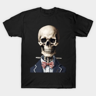 Preppy Skeleton Glitter Sticker T-Shirt